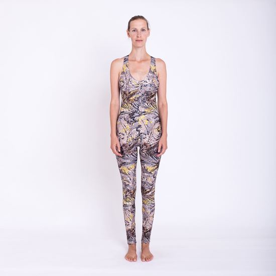 Picture of Golden detailed backless jumpsuit