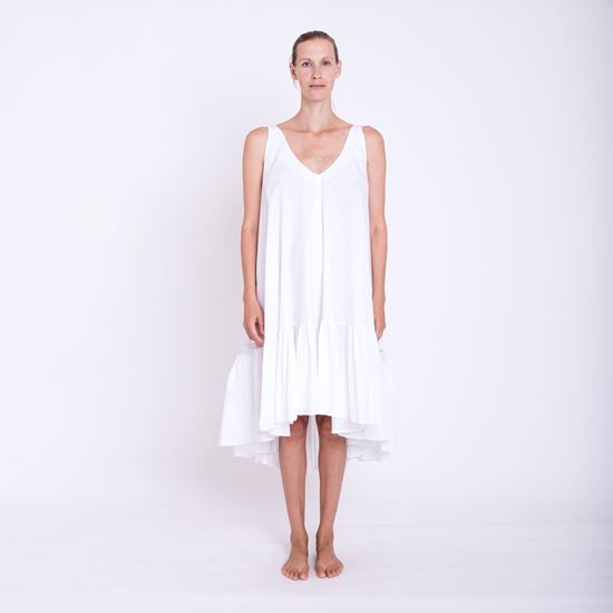 White Ruffle Dress