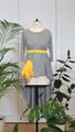 Picture of Back curved hem top light gray